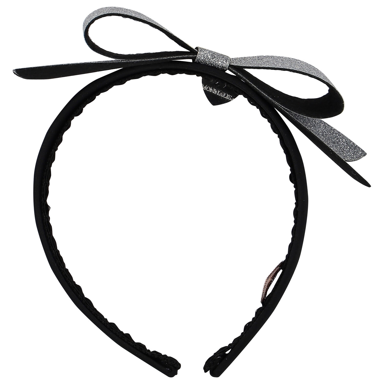 Girls Black & Silver Bow Headband, 2, hi-res image number null